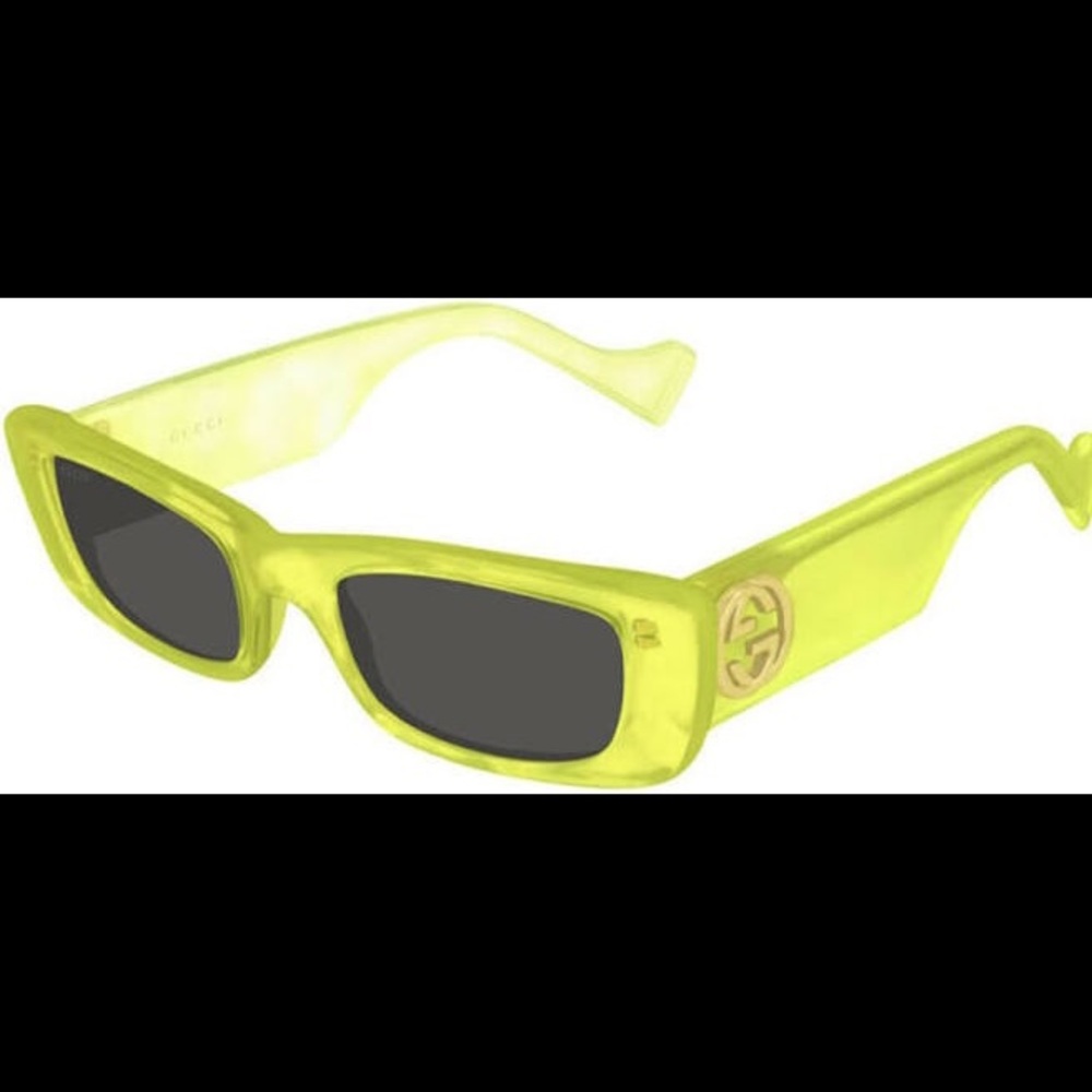 Neon Gucci Sunglasses Rectangular - image 1